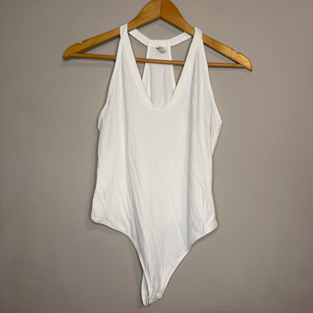 Intimately Free People Ribbed White Tank Bodysuit